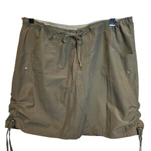 VTG Columbia Skort Skirt Hiking Cargo Womens Large Olive Green Canvas Shell NEW